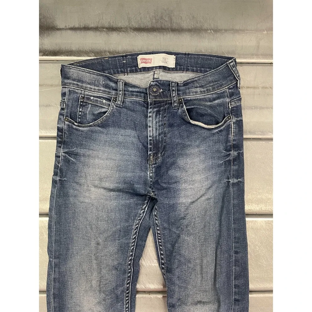 Levis 511 Slim Fit Jeans Women Size‎ 14 26x29 Blue Medium Wash Denim Straight